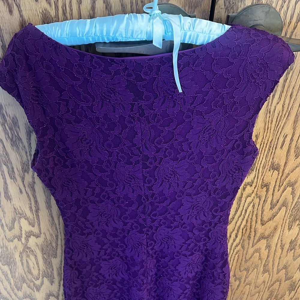 LAUREN RALPH LAUREN DRESS PURPLE LACE SIZE 10 - Picture 4 of 4